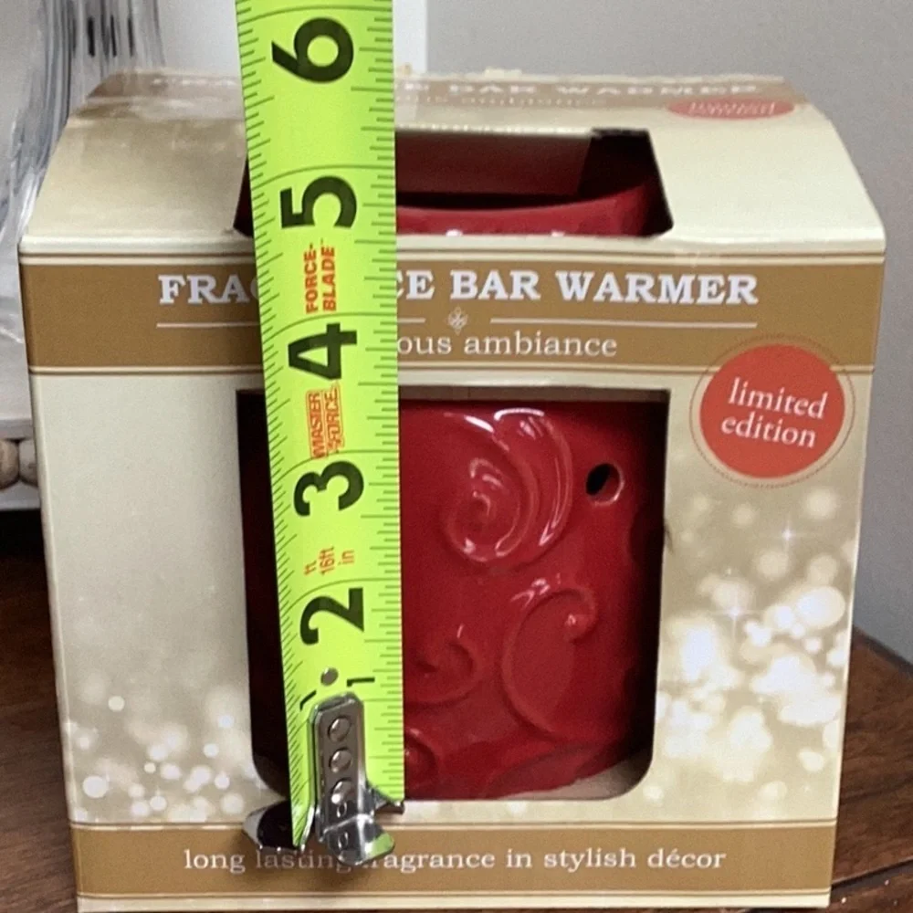 Fragrance bar warmer, red, plug in candle wax melt warmer